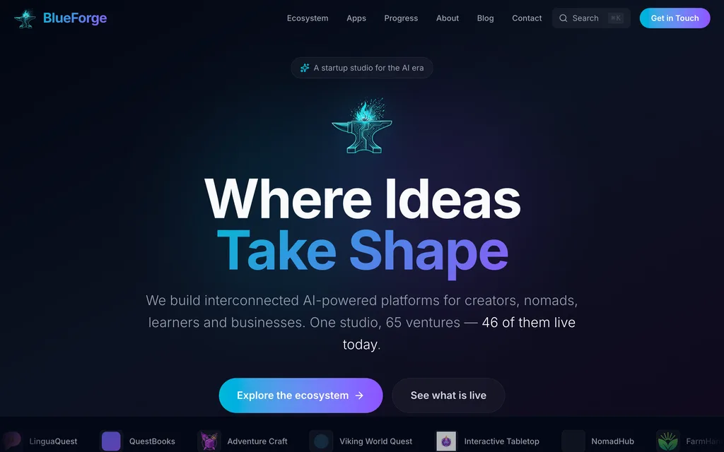 blueforge home page