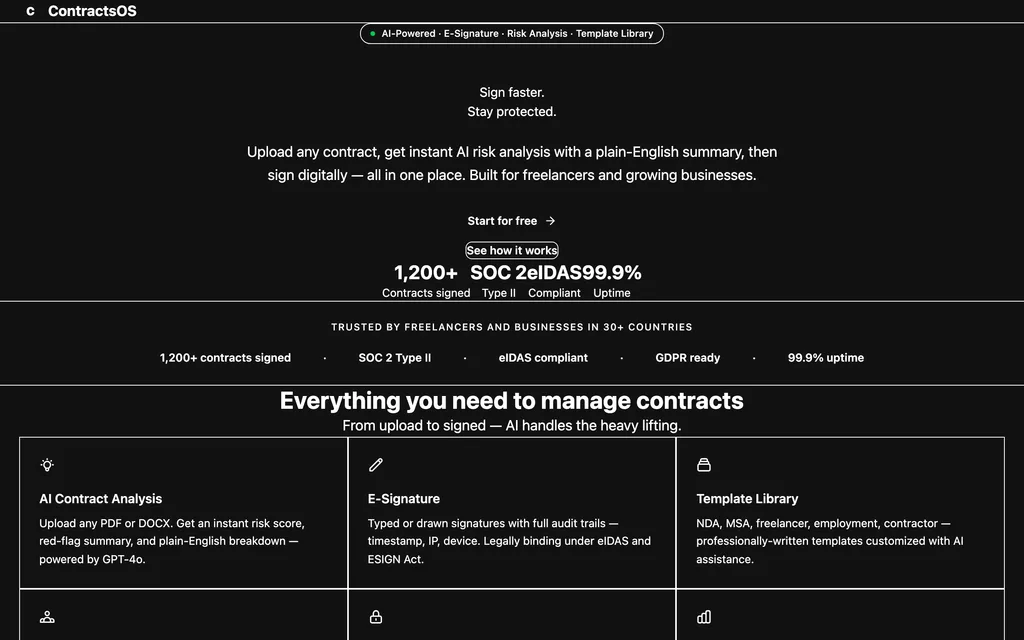 ContractsOS home page