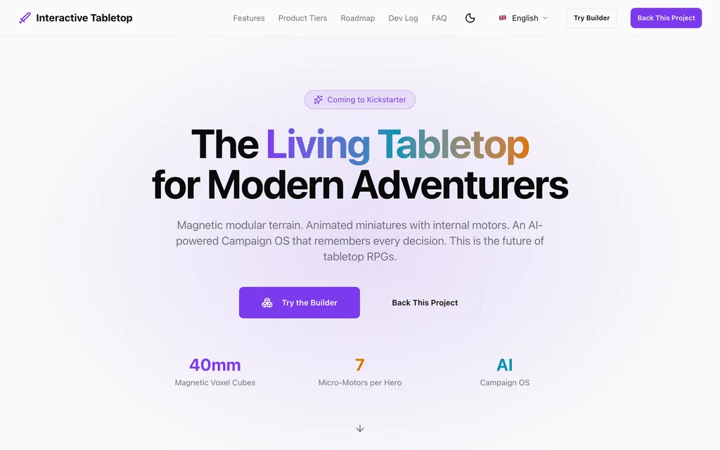 Interactive Tabletop home page