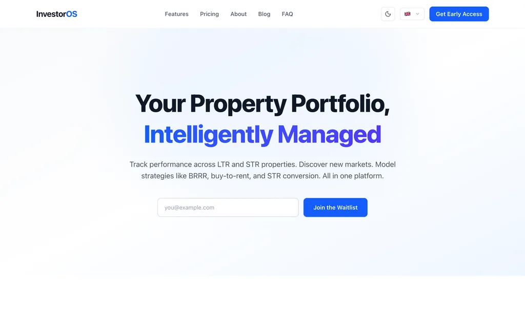 InvestorOS home page