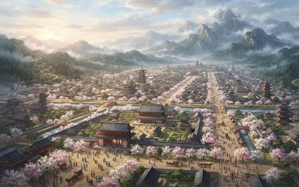 A Heian-period capital city