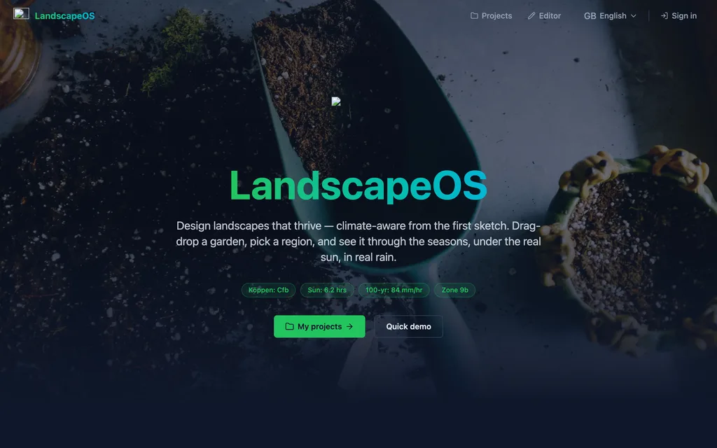 LandscapeOS home page