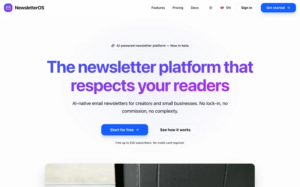 NewsletterOS screenshot 1