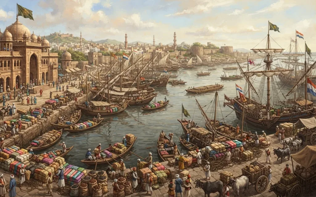 A busy Indian Ocean trading port