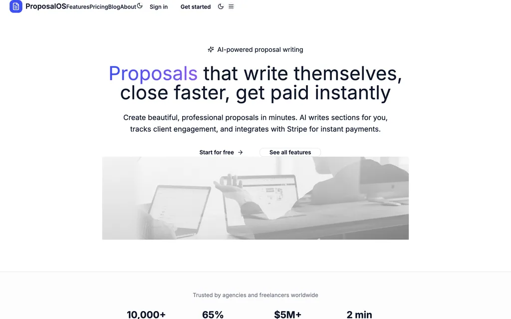 ProposalOS home page