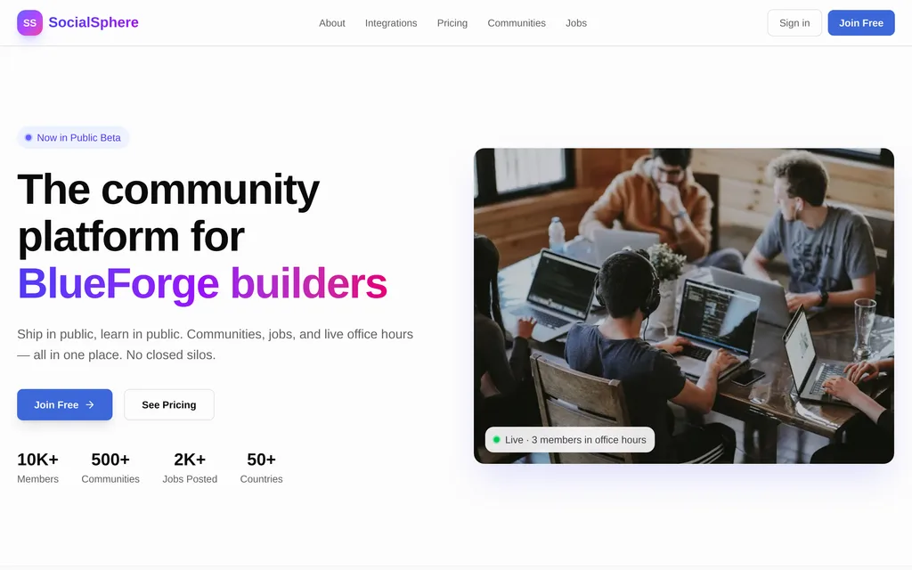SocialSphere screenshot 1