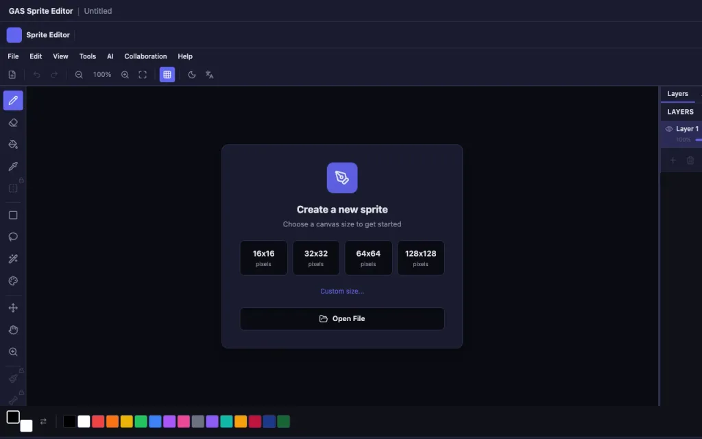 Sprite Editor home page