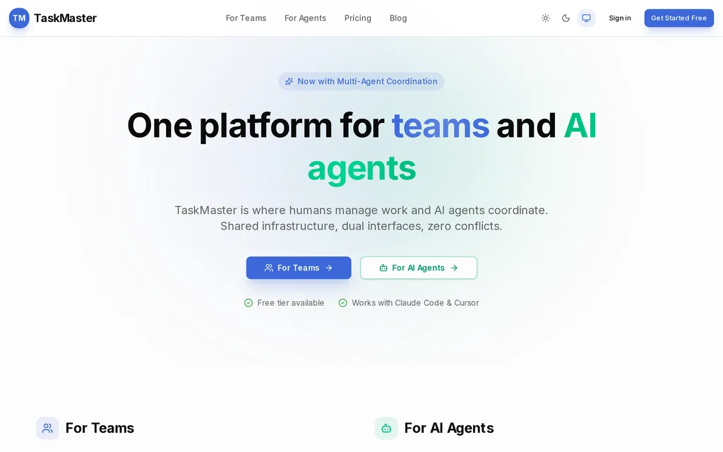 The task dashboard