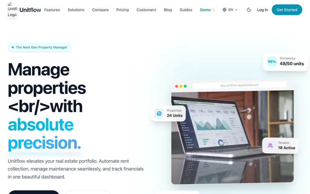Unitflow home page
